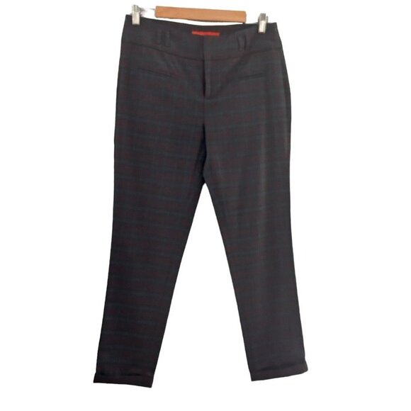 Anthropologie Cartonnier Dapper And Dashing Pants Plaid Brown Cuffed Size 6 Knit - Picture 1 of 11